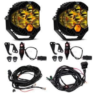 Baja Designs® LP6 Amber Driving/Combo Lights Pair w/Upfitter Harness, Actuators Kit