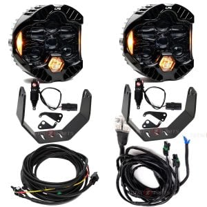 Baja Designs® DOT LP6 Clear (Amber DRL) Lights Pair w/Brackets, Toggle Harness, Reflex Actuators