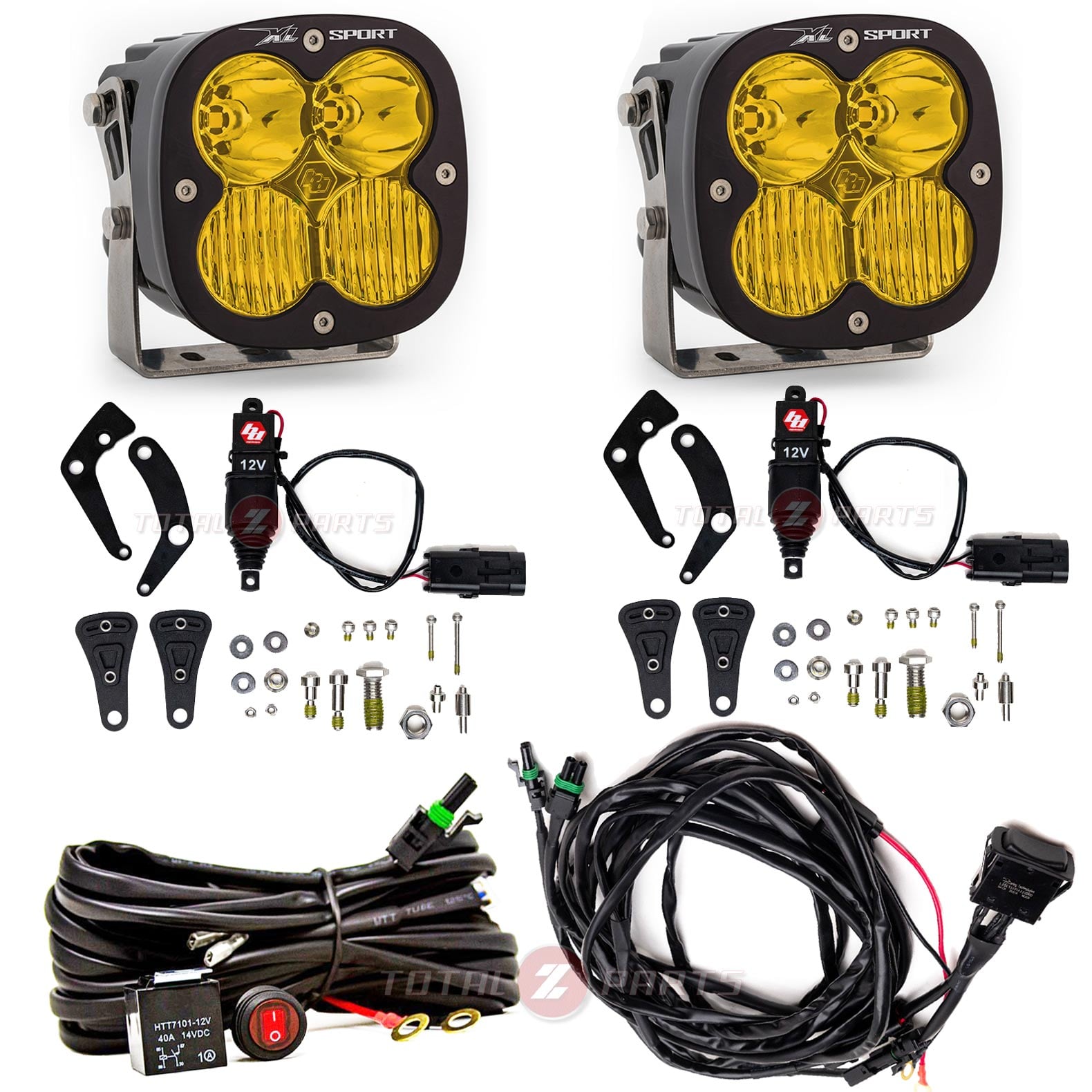 Baja Designs® XL Sport Amber Driving/Combo LED Lights Pair & Reflex Actuators