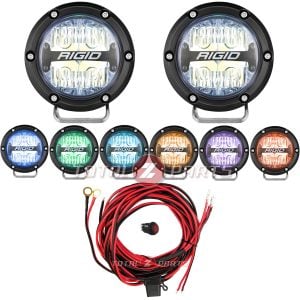 Rigid Industries® 360-Series RGBW 4-inch Round Light Pods, Brackets, Wiring