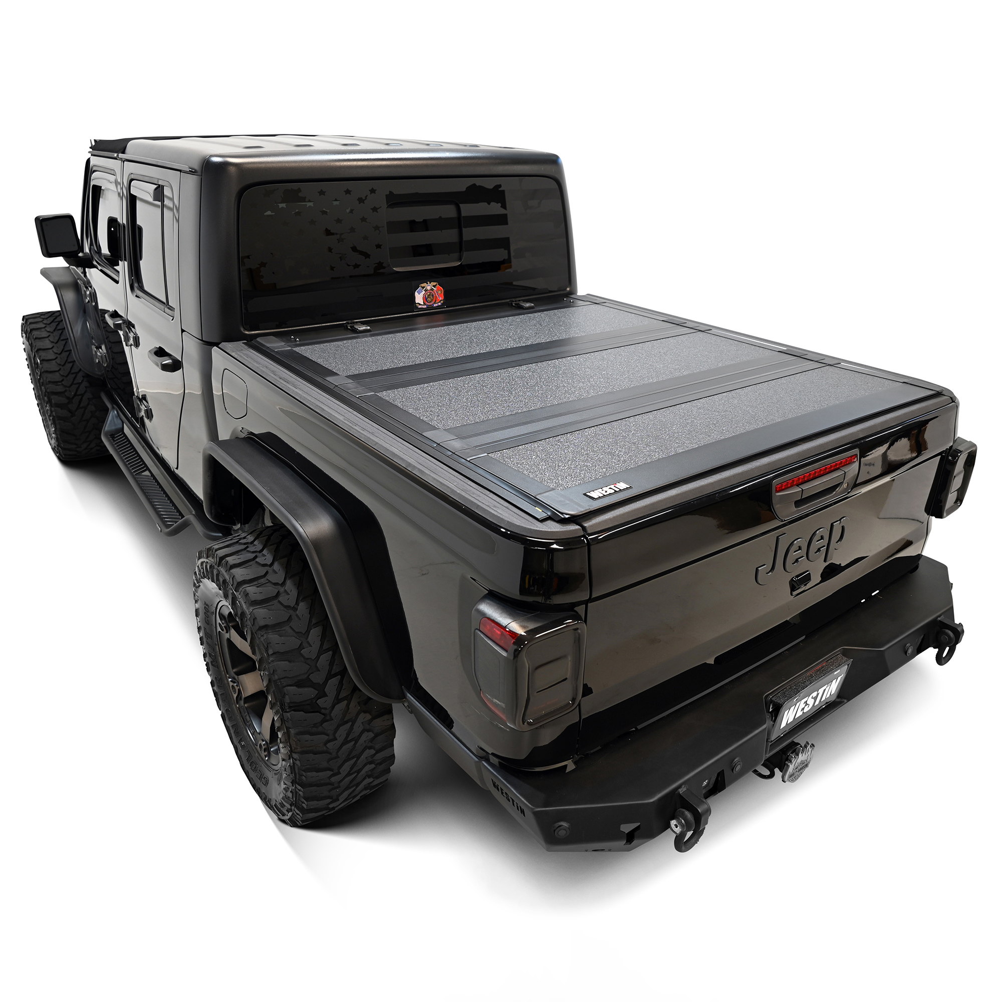 Westin® Hard Tri-Fold Aluminum Tonneau Cover fits 20-26 Jeep Gladiator JT