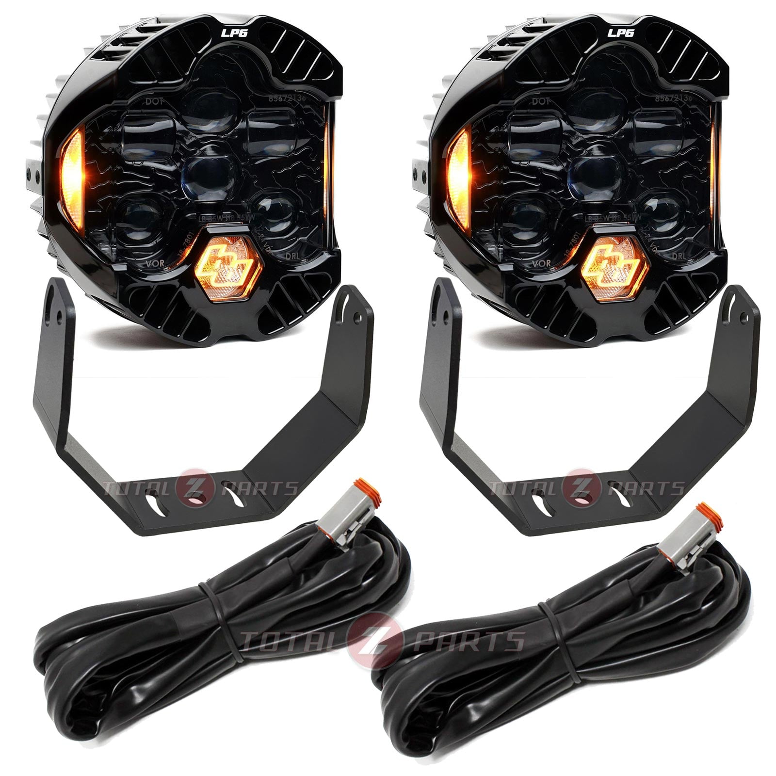 Baja Designs® DOT LP6 Clear (Amber DRL) Lights Pair w/Brackets, Controller Wiring Harnesses Baja Designs® DOT LP6 Clear (Amber DRL) Lights Pair w/Brackets, Controller Wiring Harnesses