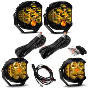 Baja Designs® LP6 Pro Pair LED Amber Driving/Combo w/Controller Wiring + LP4 Amber Pair