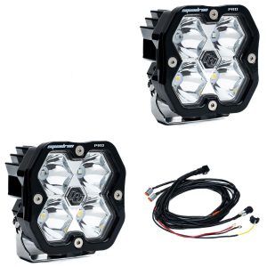 Baja Designs® Squadron 2.0 Pro LED Pair Clear Spot Beam Lights & Wire Harness