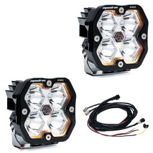 Baja Designs® Squadron 2.0 Pro LED Pair Clear Spot Beam Lights & Wire Harness