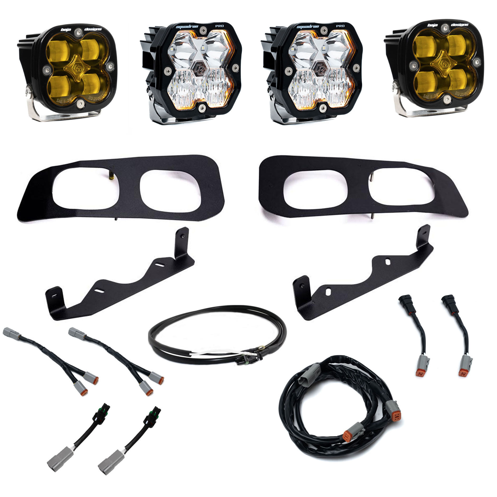 Baja Designs® Squadron 2.0 Pro / SAE Dual LED Fog Lights Upfitter Kit (23-26 Ford F250/F350)