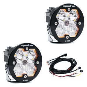 Baja Designs® Squadron-R 2.0 Pro LED Pair Clear Driving/Combo Lights & Wire Harness
