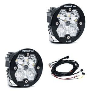 Baja Designs® Squadron-R 2.0 Pro LED Pair Clear Driving/Combo Lights & Wire Harness