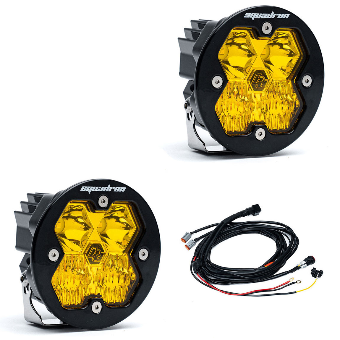 Baja Designs® Squadron-R 2.0 Sport LED Pair Amber Driving/Combo Lights & Wire Harness