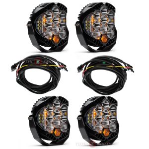 Baja Designs® 4 x LP9 Pro™ LED Clear Driving/Combo Lights w/ 2x Switch Harnesses