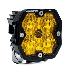 Baja Designs® Squadron 2.0 Pro LED Pair Amber Wide Cornering Light Pods, Wiring Harness