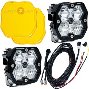 Baja Designs® Squadron 2.0 Pro LED Pair Driving/Combo Lights, Wiring, Amber Rock Guards