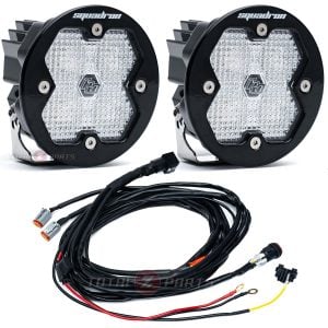 Baja Designs® Squadron-R 2.0 Sport LED Pair Clear Work/Scene Lights & Wire Harness