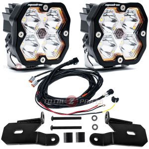 Baja Designs® Squadron 2.0 Sport Clear Spot Ditch Light Pods Brackets Kit for 18+ Jeep JL/JT