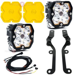 Baja Designs® Squadron 2.0 Sport A-Pillar Ditch Lights w/Amber Lens Kits (19-24 Silverado 1500)