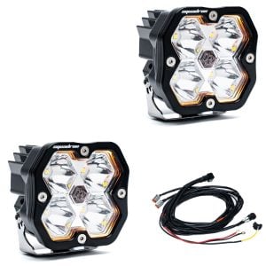 Baja Designs® Squadron 2.0 Sport LED Pair Clear Spot Lights & Wire Harness Baja Designs® Squadron 2.0 Sport LED Pair Clear Spot Lights & Wire Harness