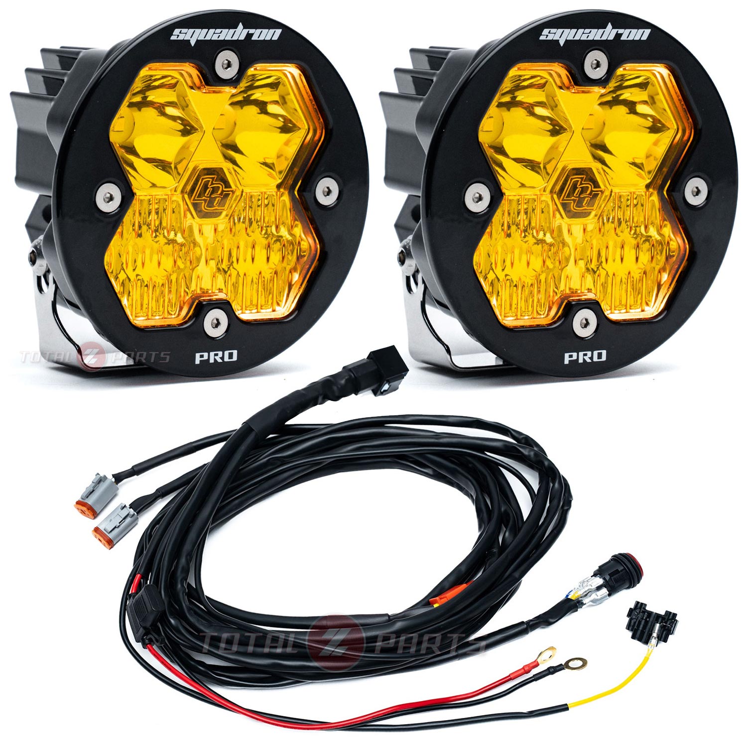 Baja Designs® Squadron-R 2.0 Pro LED Pair Amber Driving/Combo Lights & Wire Harness