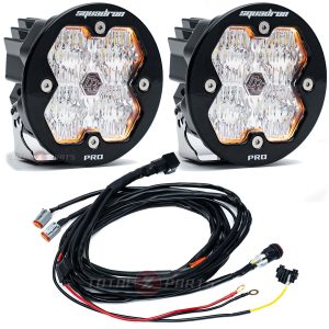 Baja Designs® Squadron-R 2.0 Pro LED Pair Clear Wide Cornering Lights & Wire Harness