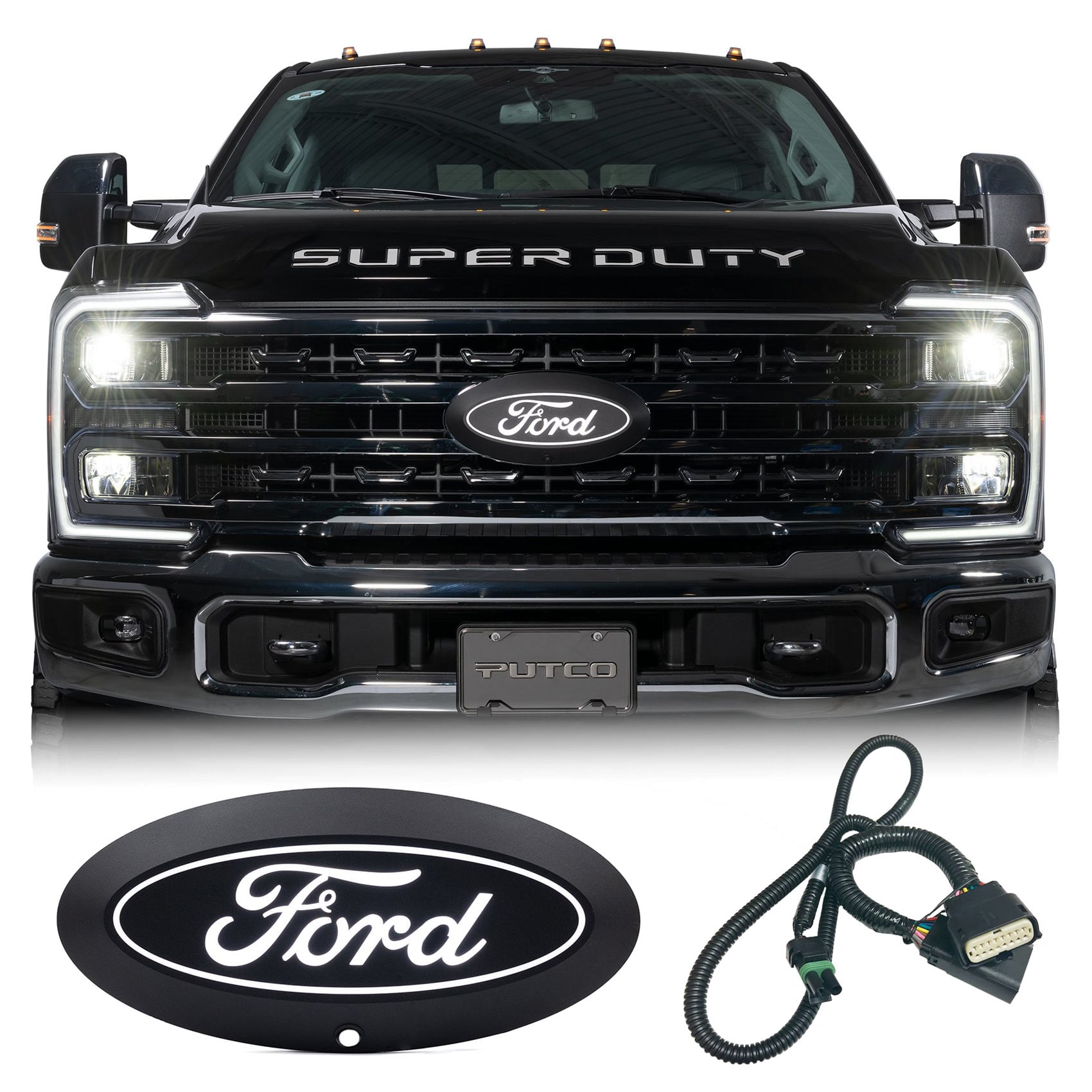 Putco® Luminix White LED Front Emblem (fits 23-26 Ford F250/F350 w/Camera, LED Headlights)