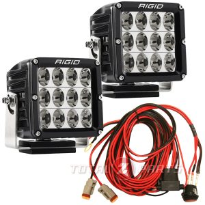 Rigid® D-XL PRO Dually 4-inch Cube Driving Beam LED Lights Pair & Wiring Harness