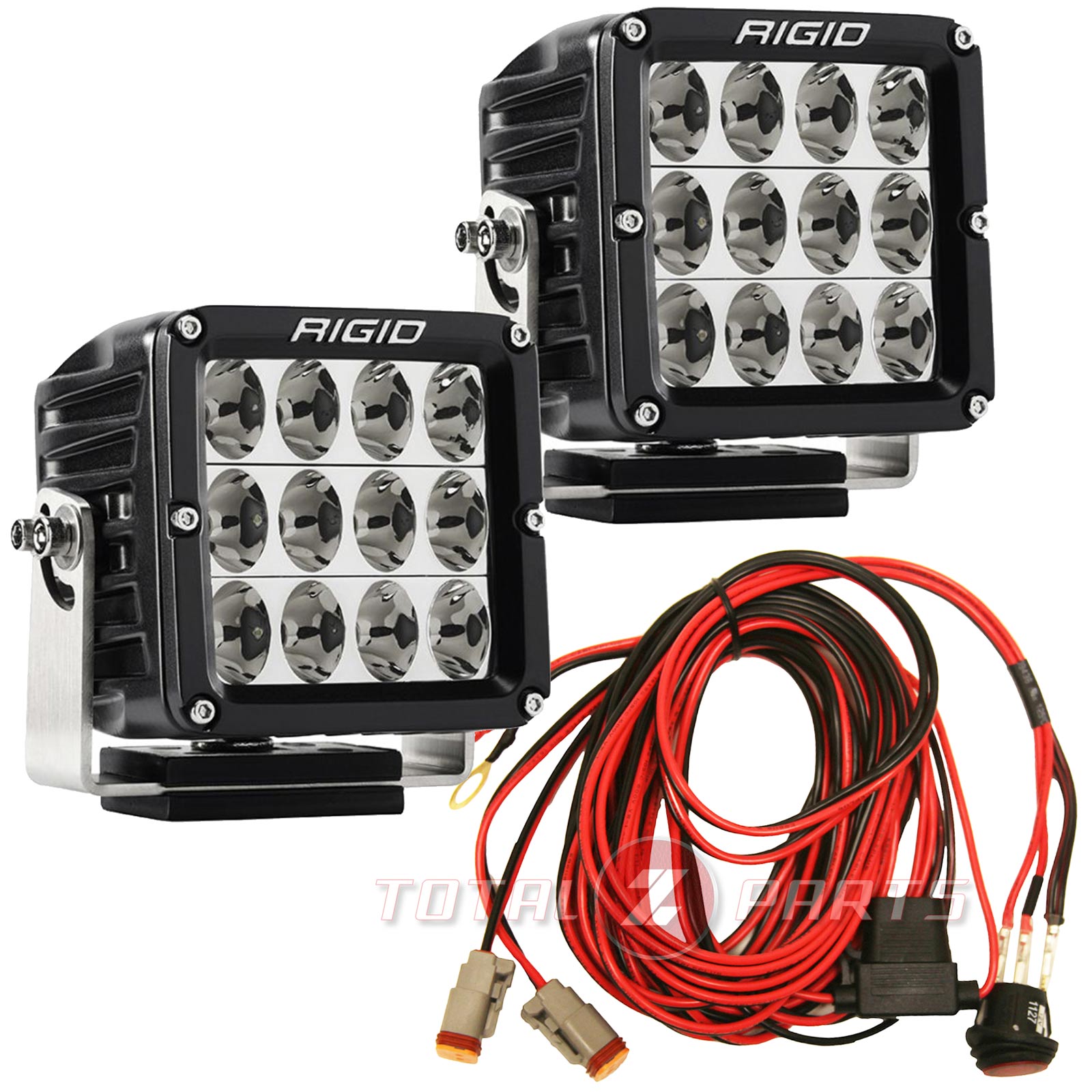 Rigid® D-XL PRO Dually 4-inch Cube Driving Beam LED Lights Pair & Wiring Harness Rigid® D-XL PRO Dually 4-inch Cube Driving Beam LED Lights Pair & Wiring Harness
