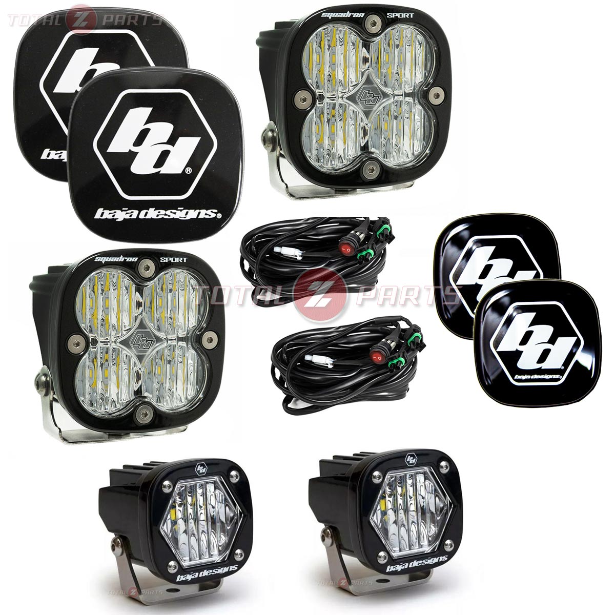 Baja Designs® Squadron Sport Pair + S1 LED Pair Clear Wide Cornering Lights & Rock Guards Baja Designs® Squadron Sport Pair + S1 LED Pair Clear Wide Cornering Lights & Rock Guards
