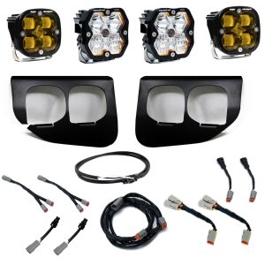 Baja Designs® Squadron 2.0 Pro / SAE Amber Dual LED Fog Lights Upfitter Kit (20-22 Ford F250/F350)