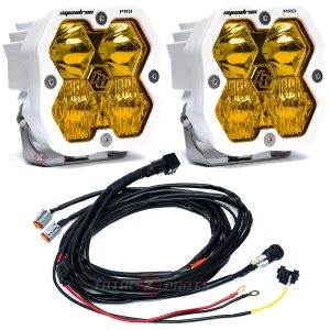 Baja Designs® Squadron 2.0 Pro White Pair Amber Driving/Combo Lights & Wire Harness