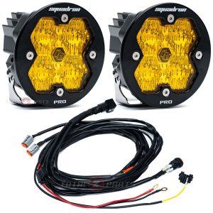 Baja Designs® Squadron-R 2.0 Pro LED Pair Amber Wide Cornering Lights & Wire Harness