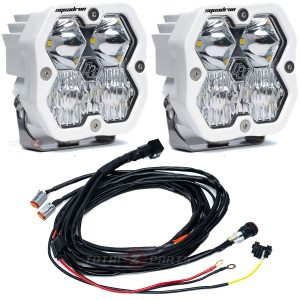 Baja Designs® Squadron 2.0 Sport White LED Clear Driving/Combo Lights Pair, Wiring
