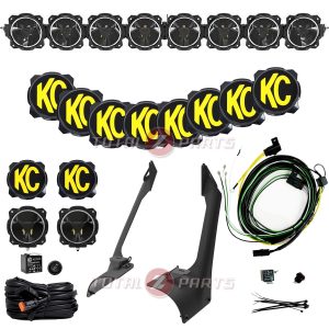 KC HiLiTES® Gravity Titan™ 50" Overhead Roof Light Bar & Ditch Lights Kit (Wrangler 392, Gladiator Mojave)