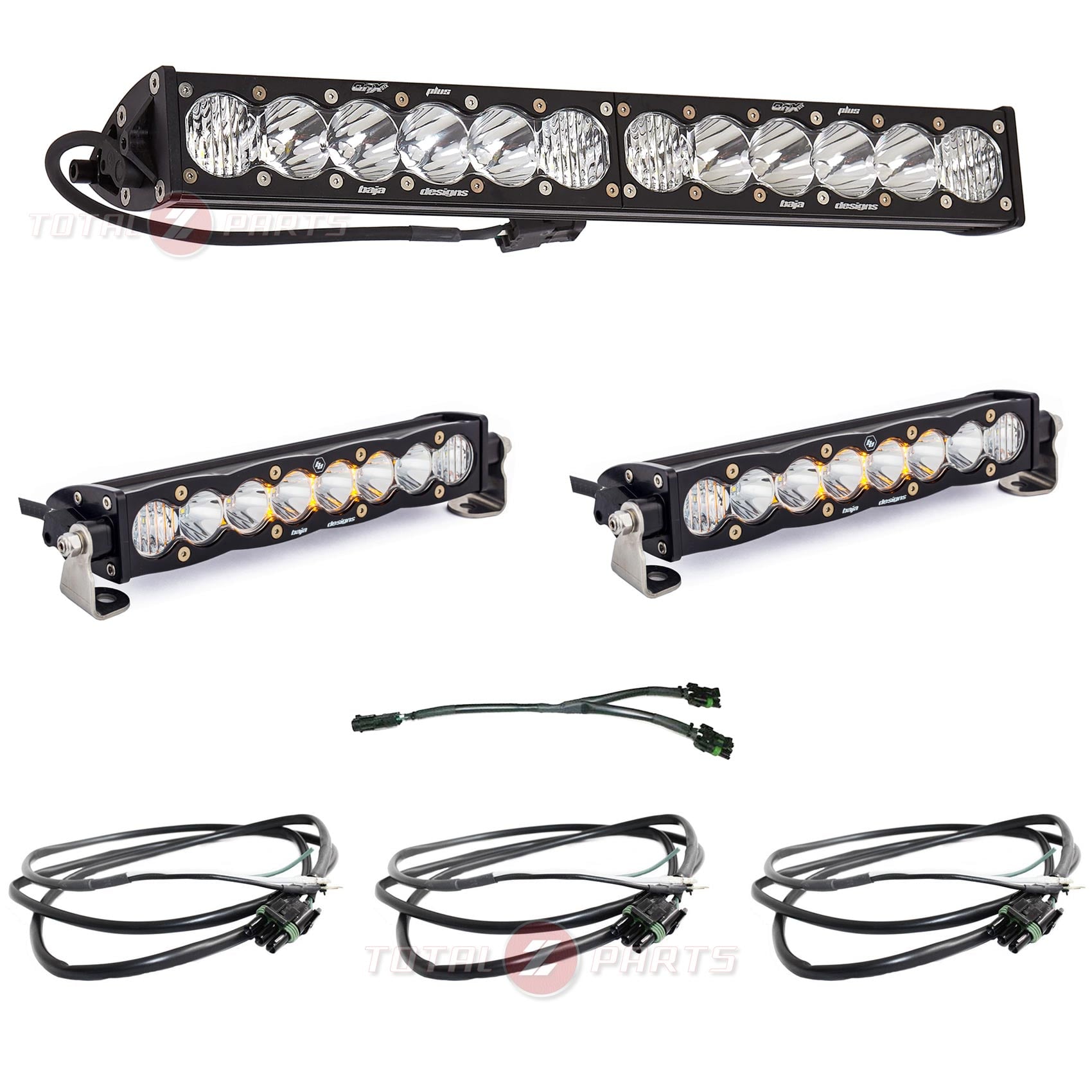 Baja Designs® OnX6+ 20-inch, 2x S8 10-inch LED Light Bars, Upfitter Wiring, Splitter Baja Designs® OnX6+ 20-inch, 2x S8 10-inch LED Light Bars, Upfitter Wiring, Splitter