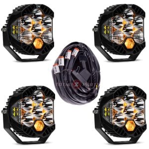 Baja Designs® 4x Clear LP6 Pro (2 Driving/Combo, 2 Spot) Lights & Upfitter Harness