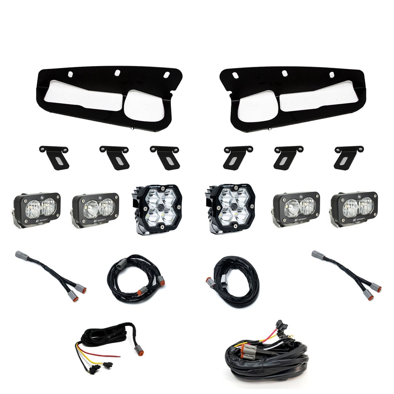 Baja Designs® Squadron 2.0 Pro / S2 Sport Fog Lights Kit (21-26 Ford Bronco, Steel Bumper)