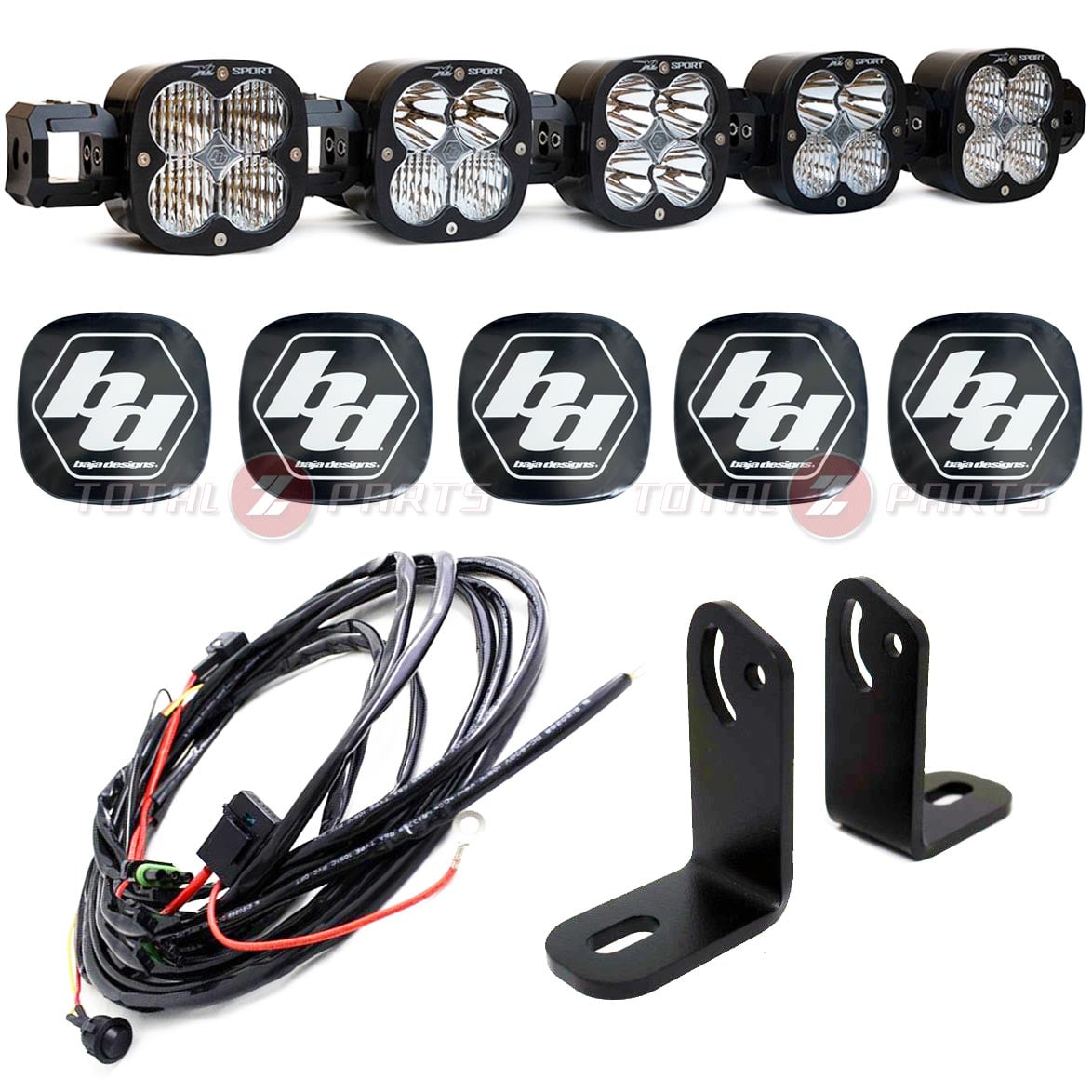 Baja Designs™ 5 XL Linkable LED Universal Light Bar, Wiring Harness, Brackets, Rock Guards