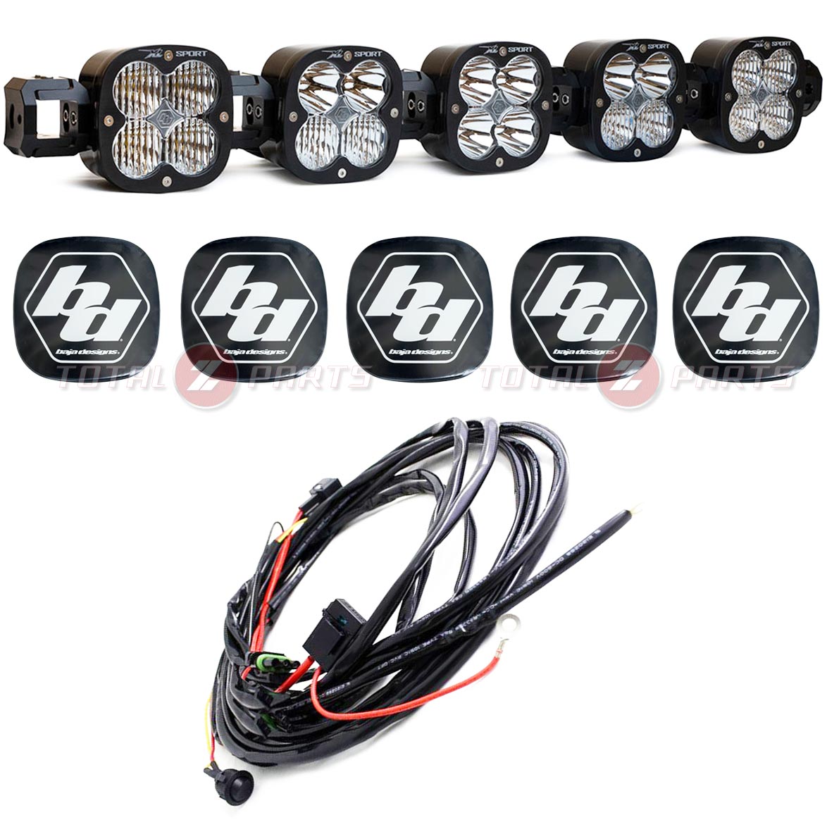 Baja Designs™ 5 XL Linkable LED Universal Light Bar, Wiring Harness, Rock Guards