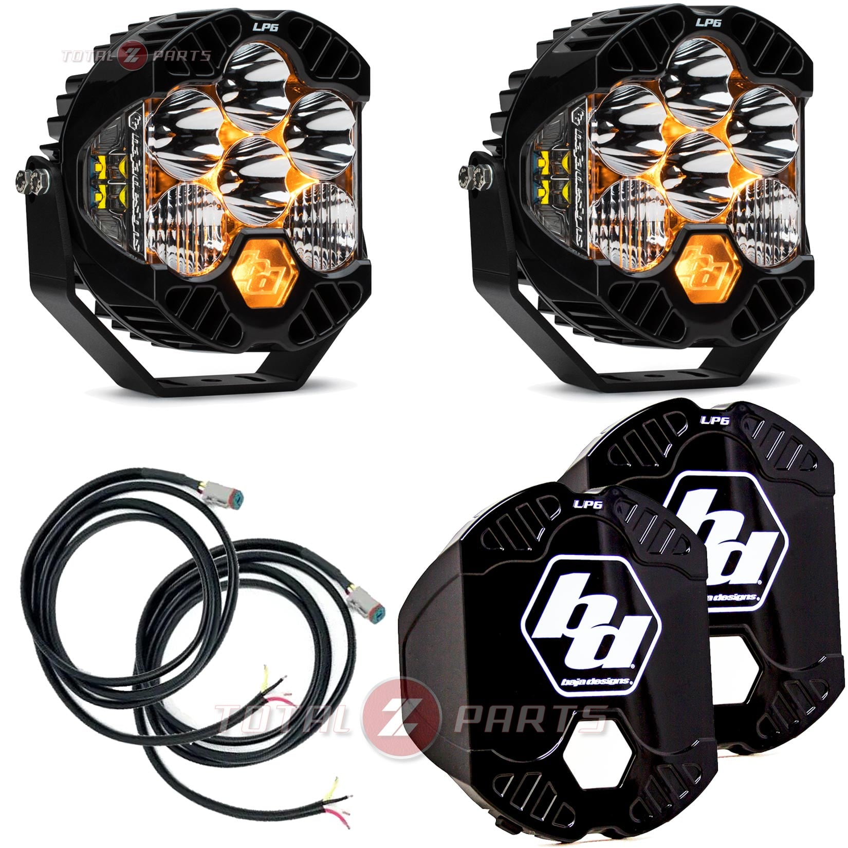Baja Designs® LP6 Pro Pair LED Clear Driving/Combo Lights, Controller Wiring, Rock Guards Baja Designs® LP6 Pro Pair LED Clear Driving/Combo Lights, Controller Wiring, Rock Guards