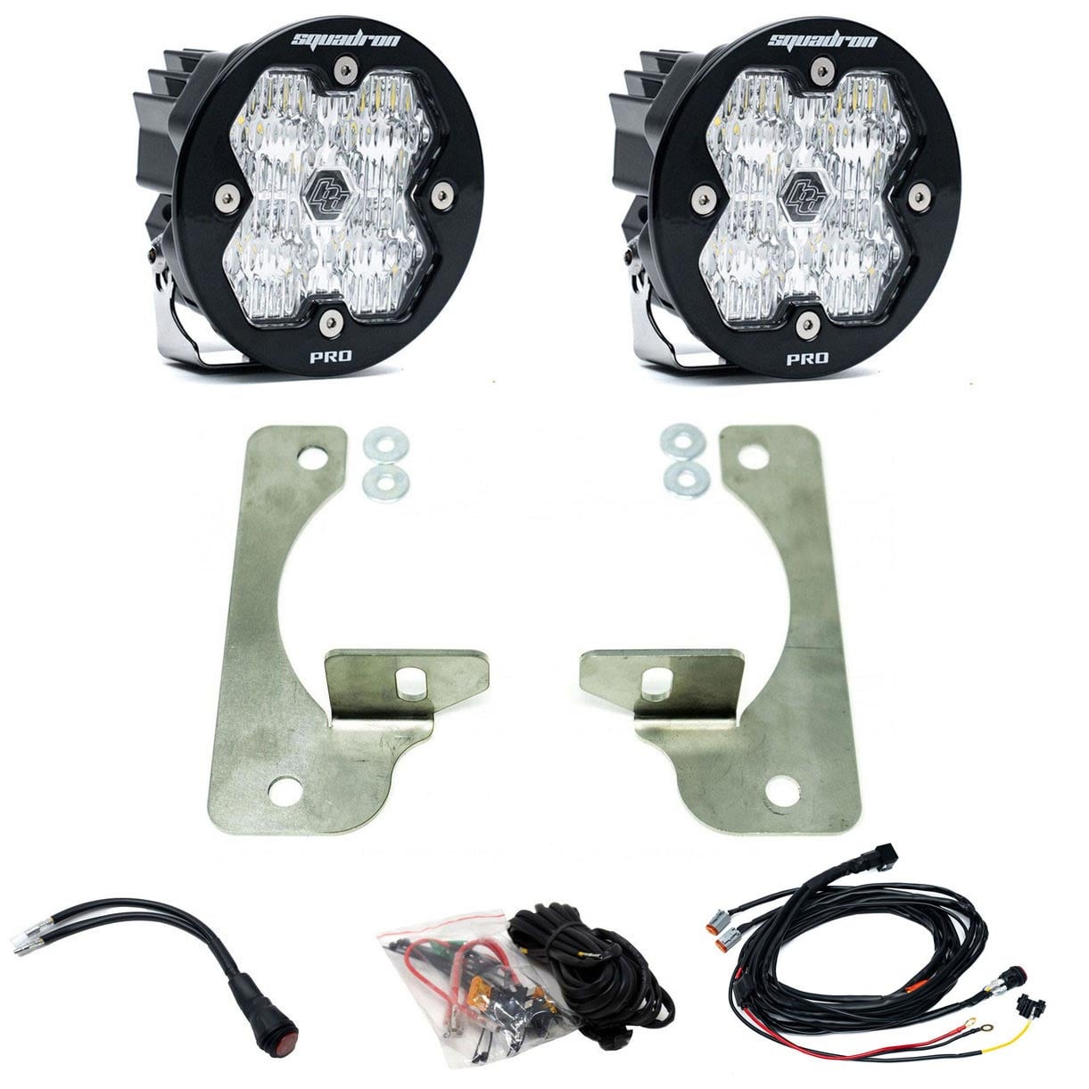 Baja Designs® Squadron 2.0 Pro Clear LED Fog Lights Kit (18+ Wrangler / Gladiator Rubicon)