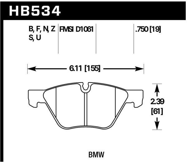 Hawk Perf® DTC-70 Front Brake Pads for 2004-2016 BMW Z4 128i 328i HB534U.750 - Image 3