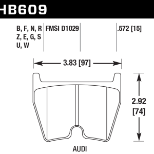 Hawk® Perf Ceramic Front Brake Pads for 2003-2017 R8 RS4 RS5 RS6 HB609Z.572