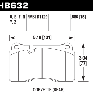 Hawk Perf® HPS 5.0 Brake Pads for 2001-2018 Corvette ZR1 Z07 Touareg HB632B.586 Hawk Perf® HPS 5.0 Brake Pads for 2001-2018 Corvette ZR1 Z07 Touareg HB632B.586