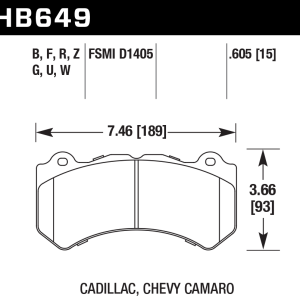 Hawk Perf® HPS 5.0 Brake Pads for 2001-2018 Corvette ZR1 Z07 Touareg HB632B.586