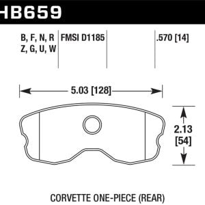Hawk Perf® HP Plus Rear Brake Pads for 2007-2014 Corvette Z06 HB659N.570