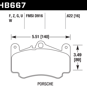 Hawk Performance® Ceramic Front Brake Pads for 2001-2012 Porsche 911 HB667Z.622 Hawk Performance® Ceramic Front Brake Pads for 2001-2012 Porsche 911 HB667Z.622