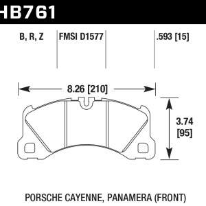 Hawk® Ceramic Front Brake Pads for 2010-2020 Panamera Cayenne Macan HB761Z.593 Hawk® Ceramic Front Brake Pads for 2010-2020 Panamera Cayenne Macan HB761Z.593