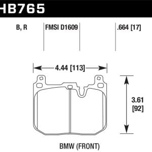 Hawk Perf® HP Plus Front Brake Pads for 2012-2020 M2 M3 M4 340i 440i HB765N.664 Hawk Perf® HP Plus Front Brake Pads for 2012-2020 M2 M3 M4 340i 440i HB765N.664