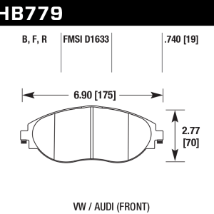 Hawk® Perf Ceramic Front Brake Pads for 2013-2025 GTI Golf R GLI S3 HB779Z.740 Hawk® Perf Ceramic Front Brake Pads for 2013-2025 GTI Golf R GLI S3 HB779Z.740