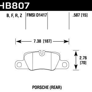 Hawk Performance® Ceramic Rear Brake Pads for 2010-2020 Panamera 911 HB807Z.587 Hawk Performance® Ceramic Rear Brake Pads for 2010-2020 Panamera 911 HB807Z.587