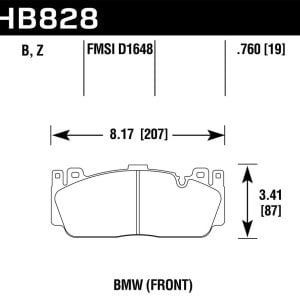 Hawk Perf® HPS 5.0 Front Brake Pads for 2012-2021 BMW M2 M4 M5 M6 HB828B.760