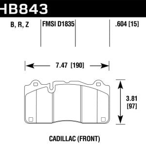 Hawk Perf® HPS 5.0 Front Brake Pads for 2017 Cadillac CTS HB843B.604 Hawk Perf® HPS 5.0 Front Brake Pads for 2017 Cadillac CTS HB843B.604